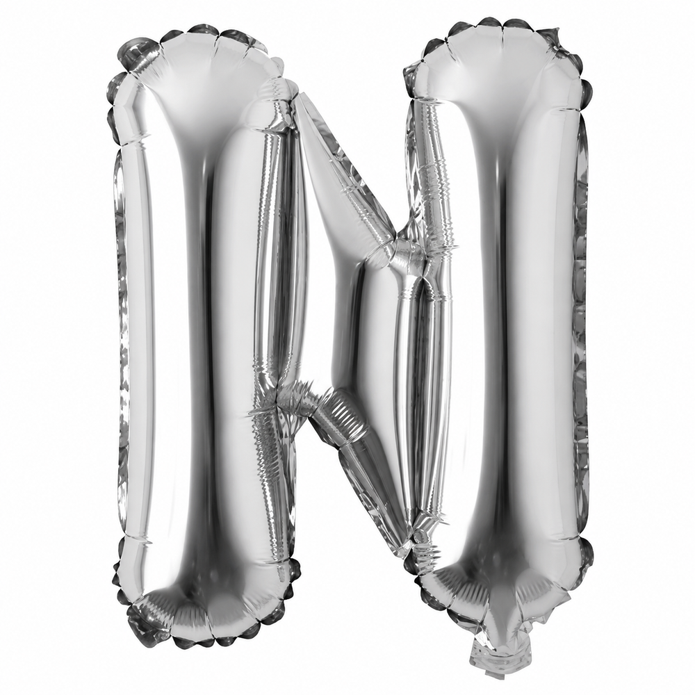 P50 LETTER N SILVER BALLOON 24X32"
