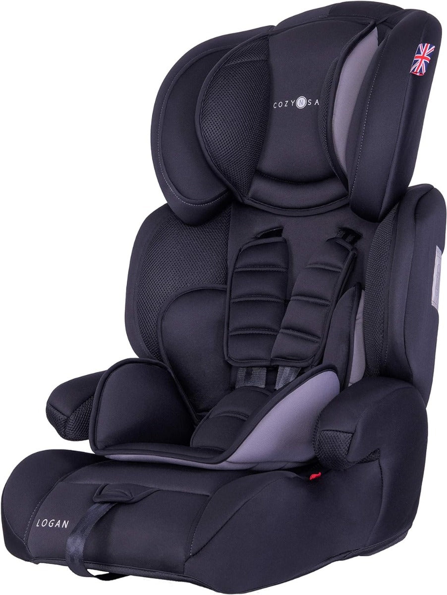 Cozy N Safe LOGAN Child Car Seat - Black grey UK style