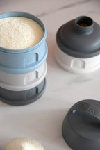 Beaba Formula Milk Container - 4 Compartments - Mineral grey/blue