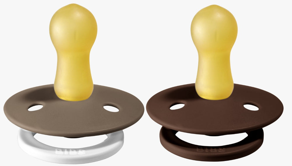 Bibs Pacifier Size 2 - Toddler 6-18M (2pcs) Dark Oak Night/Mocha