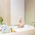 BABYJEM BABY BATH TUB SET 6 PIECES WITH THE TERMOMETER / WHITE