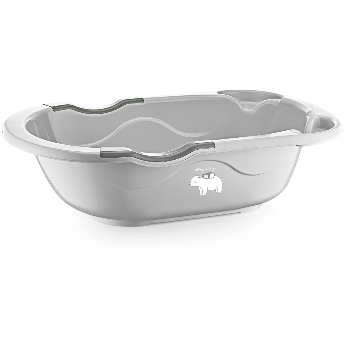 BABYJEM MAT BATH TUB WITH DRAINAGE HOLE GREY