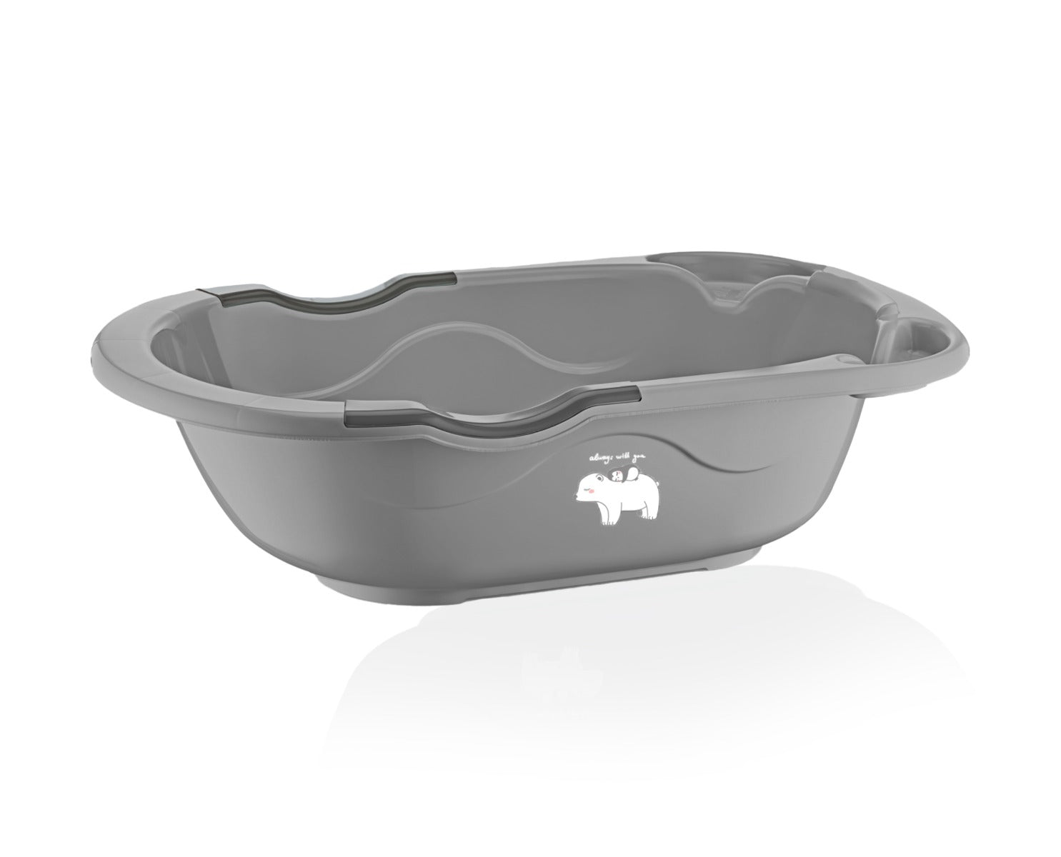 BABYJEM MAT BATH TUB WITH DRAINAGE HOLE GREY