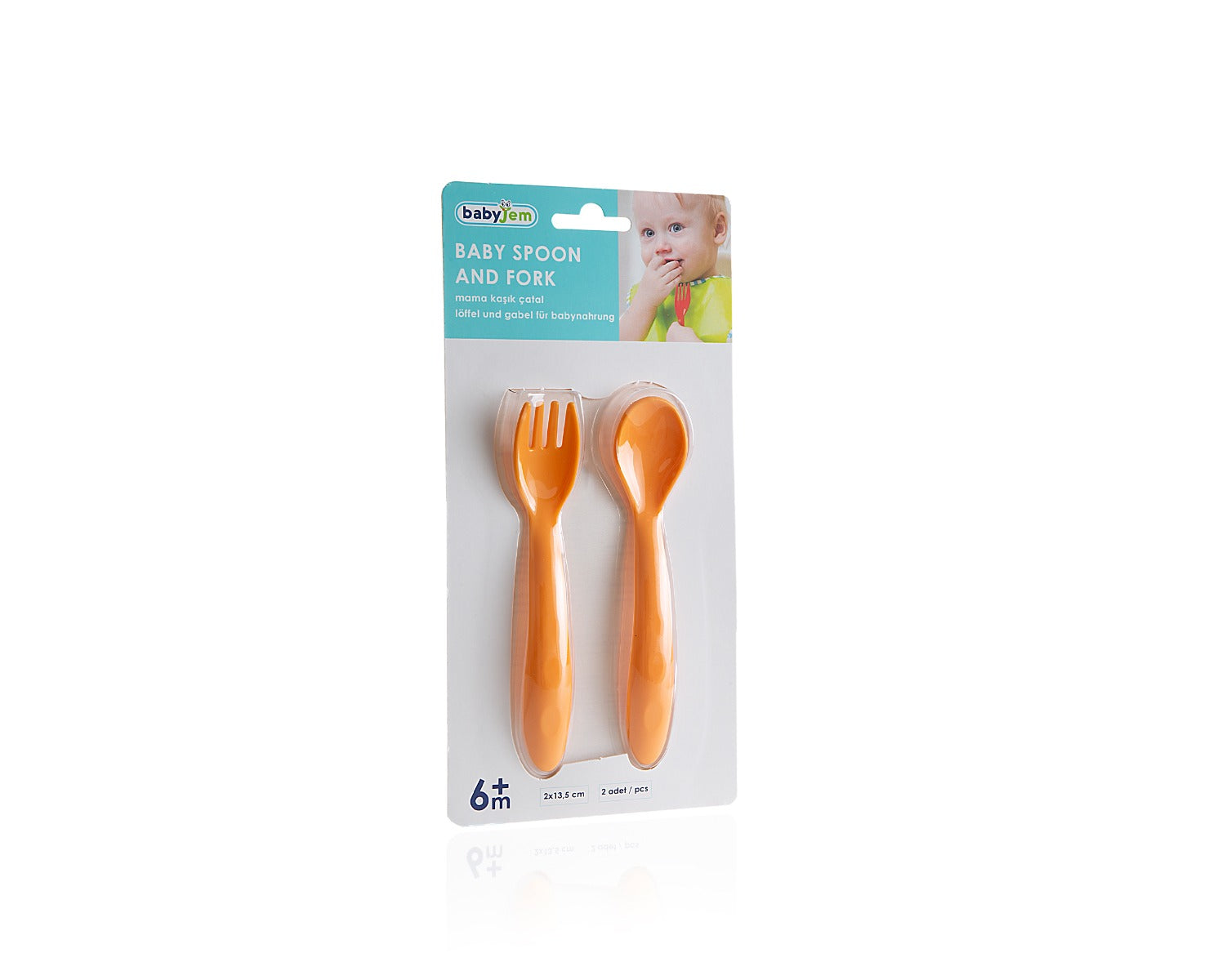 BABYJEM - BABY FOOD SPOON AND FORK - YELLOW