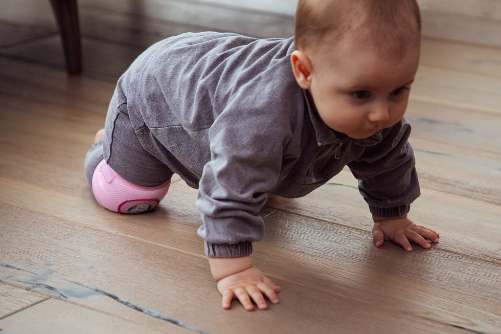 بيبي جيم_وسادات الركبة المضادة للانزلاق_ وردي