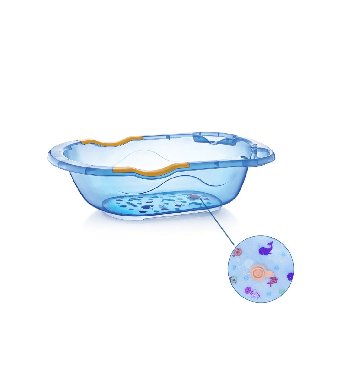 BABYJEM BABY BATH TUB SET 6 PIECES WITH THE TERMOMETER / BLUE