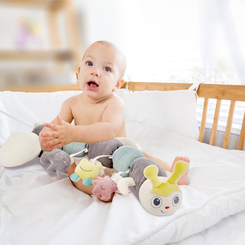 BABYJEM VELVET CATTERPILLAR PILLOW - GREEN