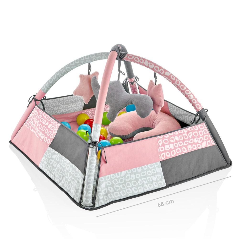 BABYJEM PLAY MAT WITH BALLS - ROSE COLOR