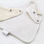 BABYJEM MUSLIN BIB WITH TEETHER ECRU