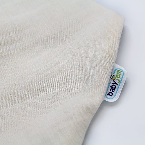 BABYJEM MUSLIN BIB WITH TEETHER ECRU