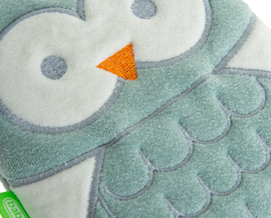 BABYJEM - CHERRY SEEDS FILLED VELVET COLIC PILLOW - OWL GREEN