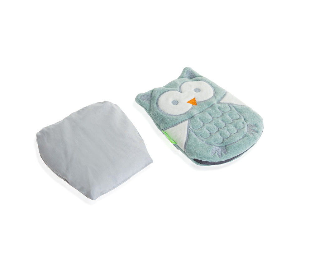 BABYJEM - CHERRY SEEDS FILLED VELVET COLIC PILLOW - OWL GREEN