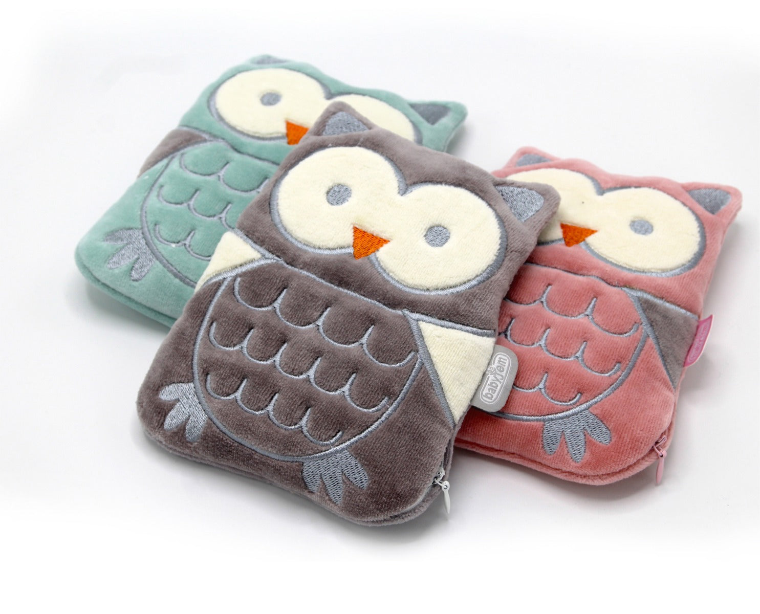 BABYJEM - CHERRY SEEDS FILLED VELVET COLIC PILLOW - OWL GREEN