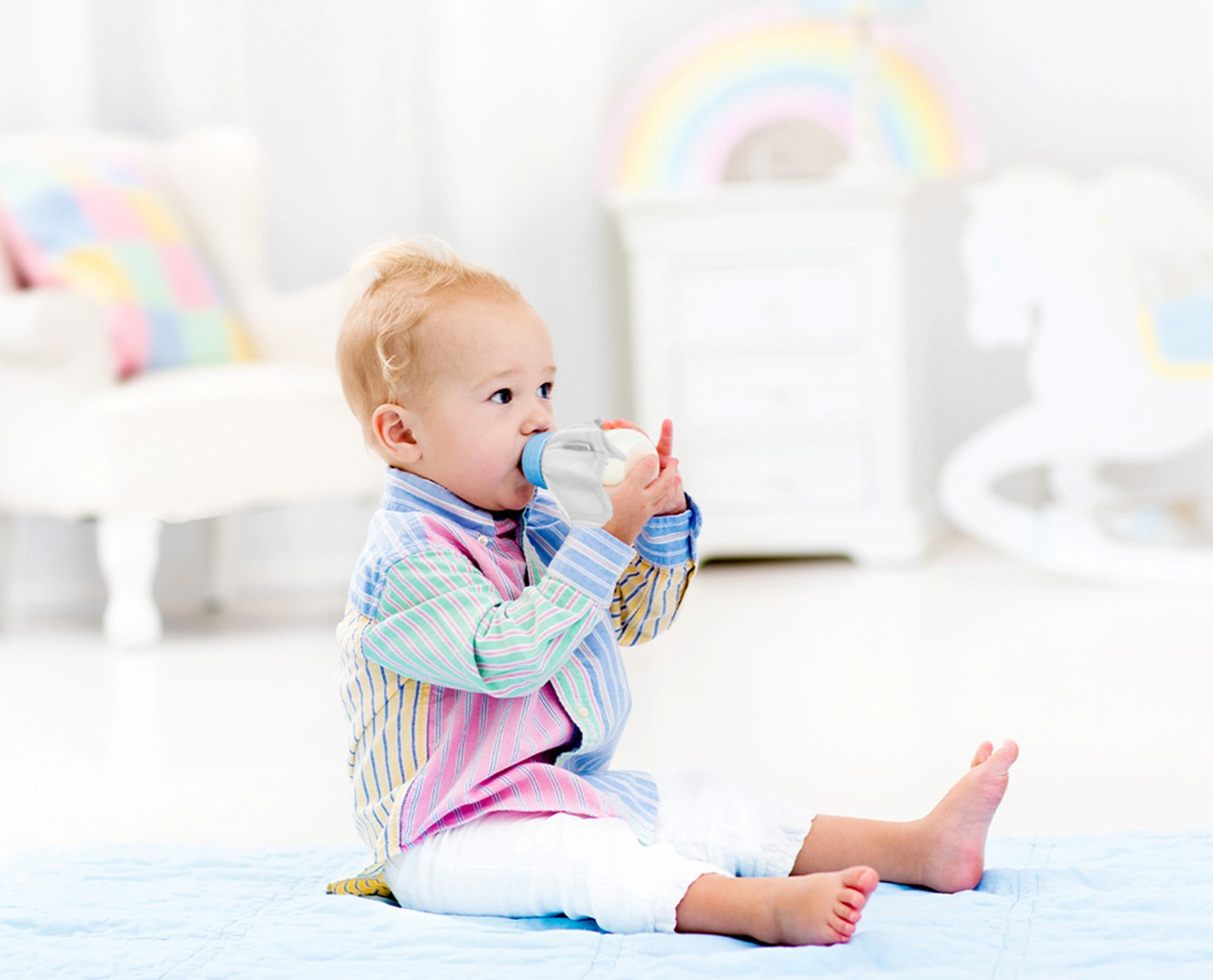 بيبي جيم - مريلة لزجاجة الحليب - رمادي