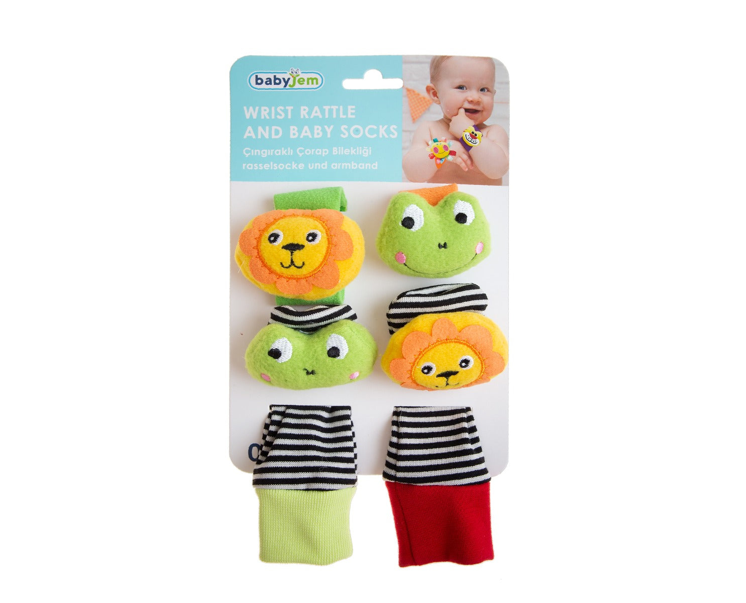 Babyjem rattle and baby socks
