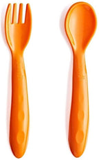 بيبي جيم - ملعقة وشوكة طعام اطفال - أصفر