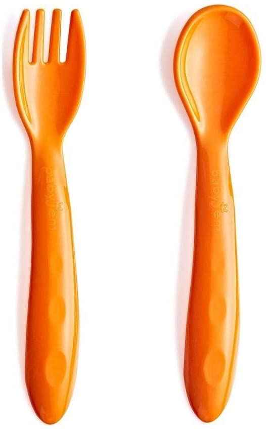 BABYJEM - BABY FOOD SPOON AND FORK - YELLOW