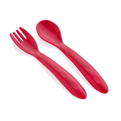 BABYJEM - BABY FOOD SPOON AND FORK - RED
