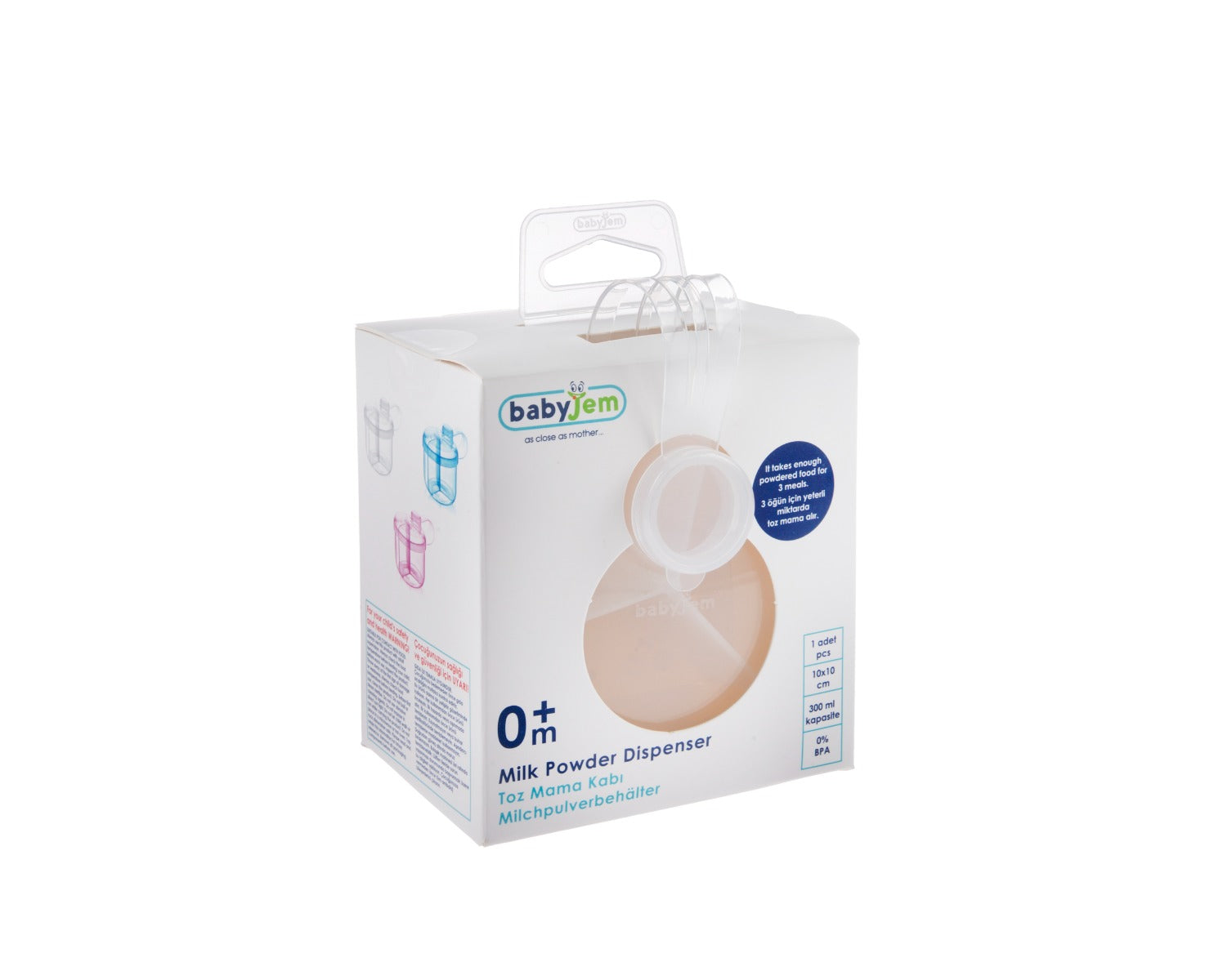 بيبي جيم - حافظة الحليب المجفف للأطفال - ابيض