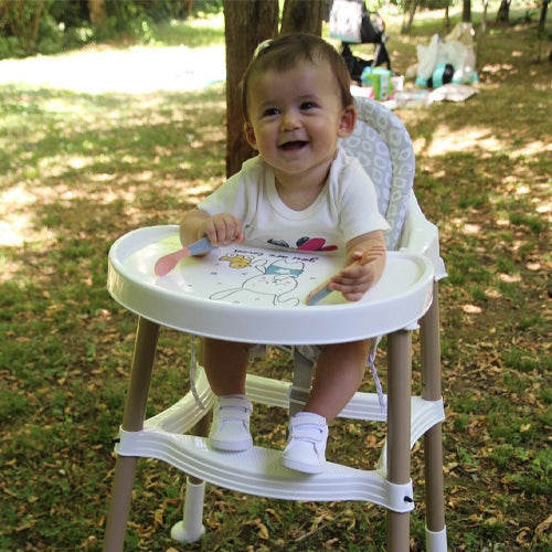 بيبي جيم_وسادة كرسي مرتفعة ناعمة – رمادي