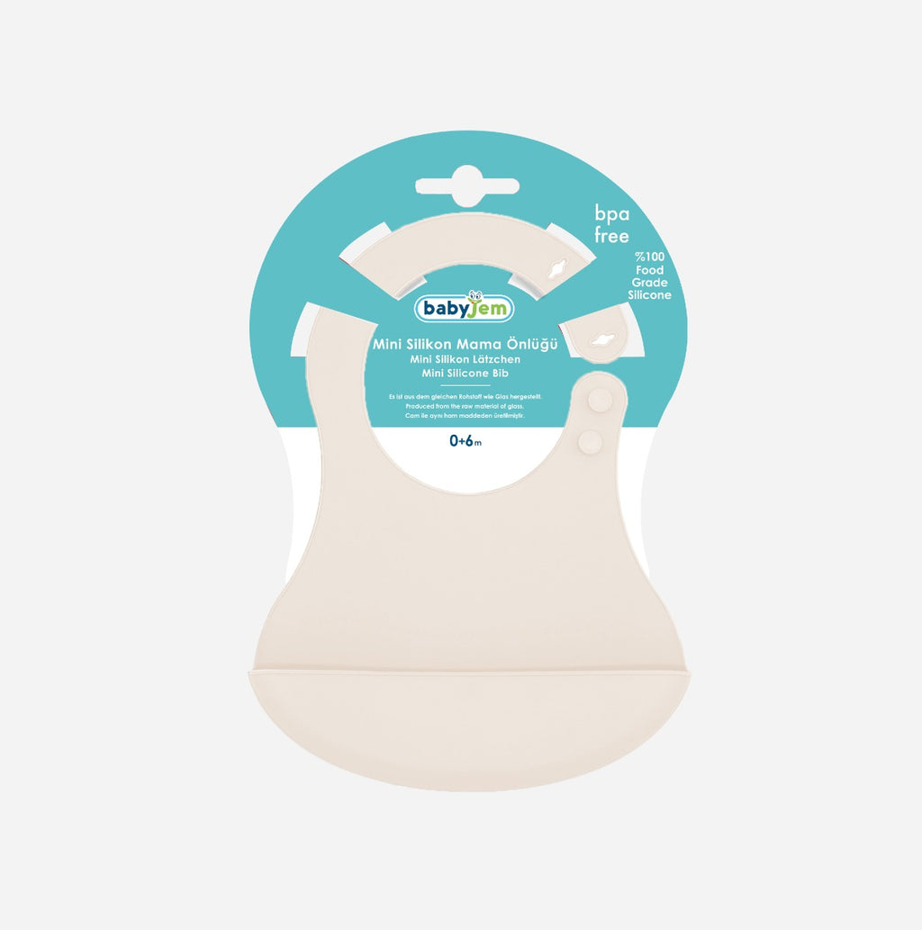 BABYJEM MINI SILICON BIB - ECRU