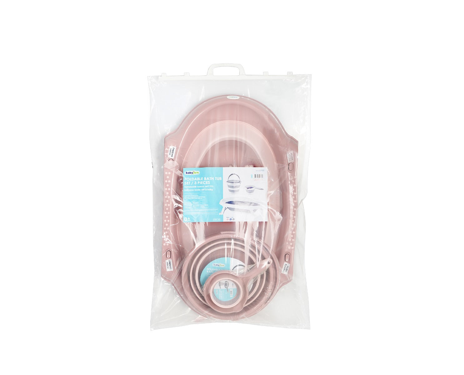 BABYJEM FOLDING BATH SET 3 PCS SALMON COLOR NEW