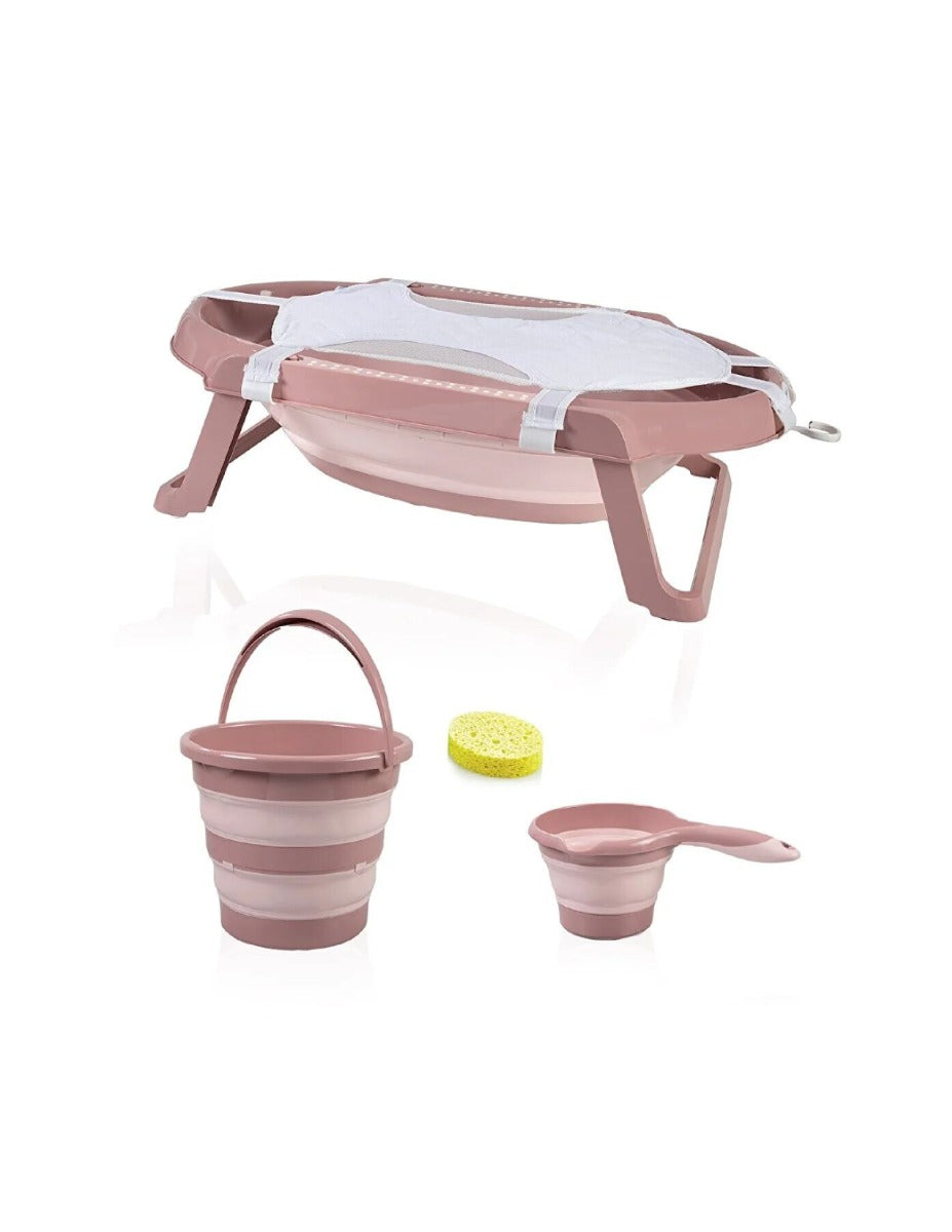 BABYJEM FOLDING BATH SET 5 PCS SALMON COLOR NEW