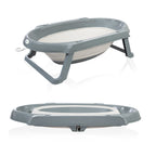 بيبي جيم - مجموعة حوض الاستحمام القابلة للطي 3 قطع- رمادي غامق