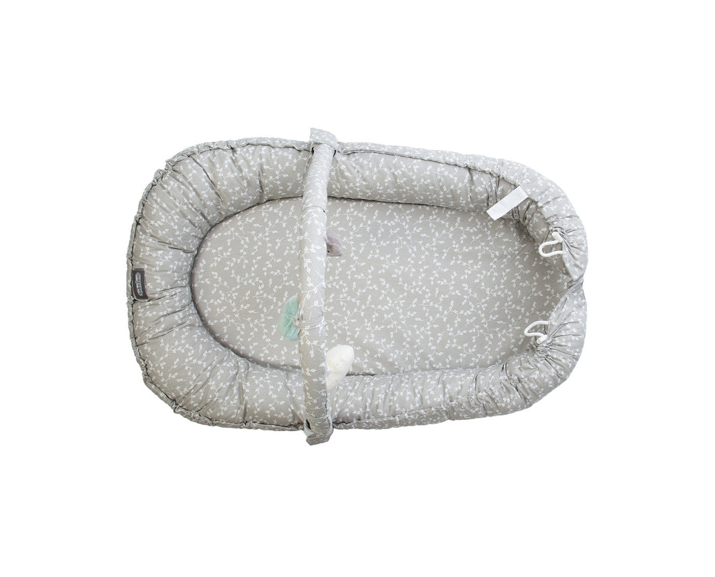 بيبي جيم - مهد متنقل مع العاب - رمادي