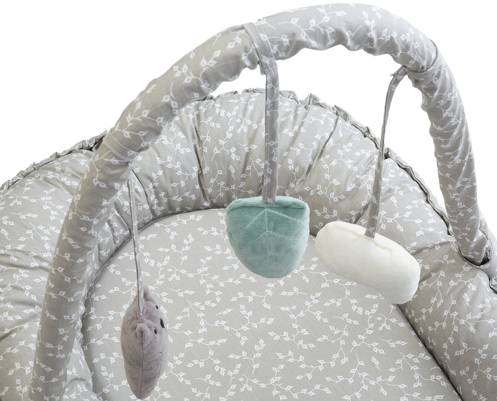بيبي جيم - مهد متنقل مع العاب - رمادي