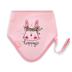 BABYJEM TRIANGLE BIB WITH PACIFIER HOLDER - PINK