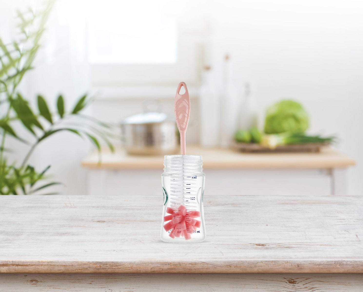 BABYJEM SPONGE BOTTLE CLEANING BRUSH PİNK
