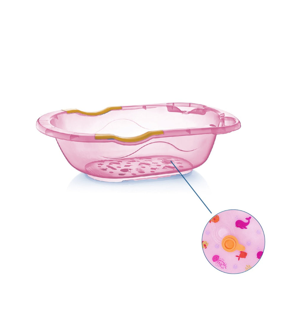 بيبي جيم - حوض استحمام للأطفال مع دعائم - زهري