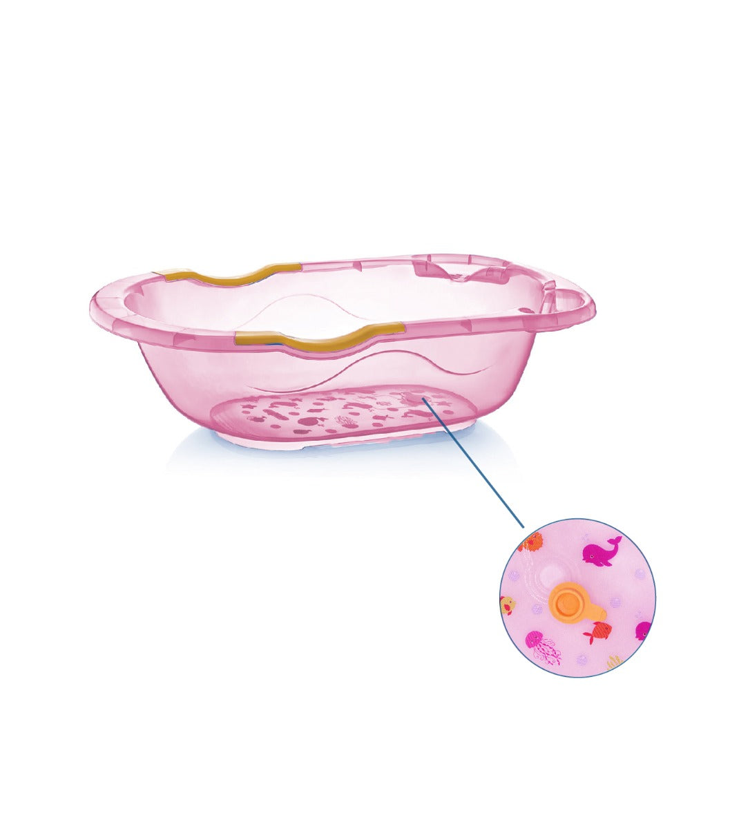 بيبي جيم - حوض استحمام للأطفال مع دعائم - زهري
