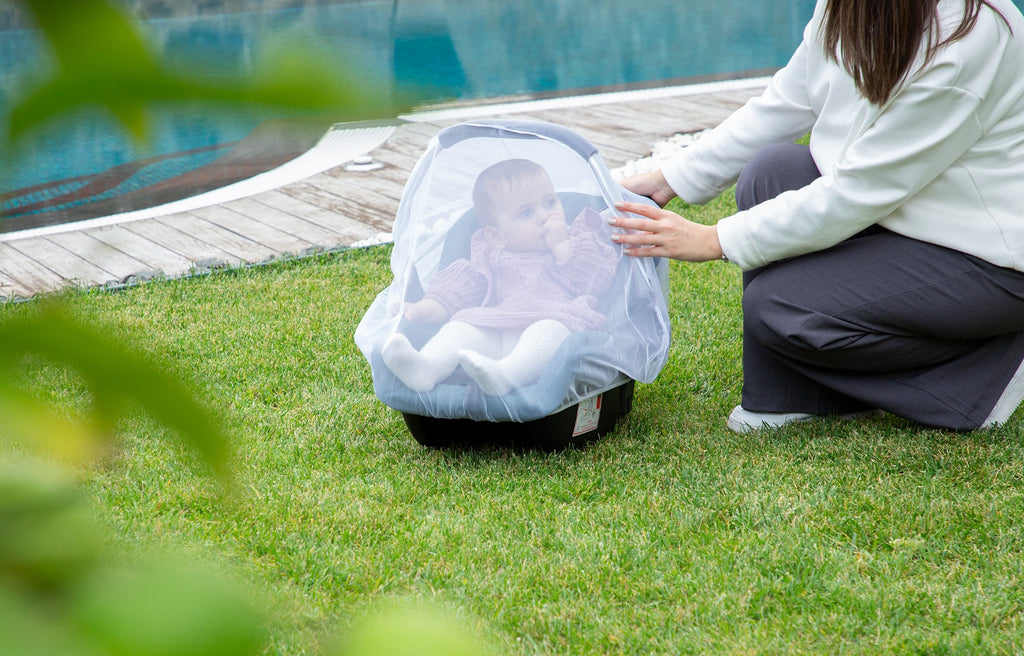 بيبي جيم - ناموسية لكرسي السيارة للأطفال - أبيض