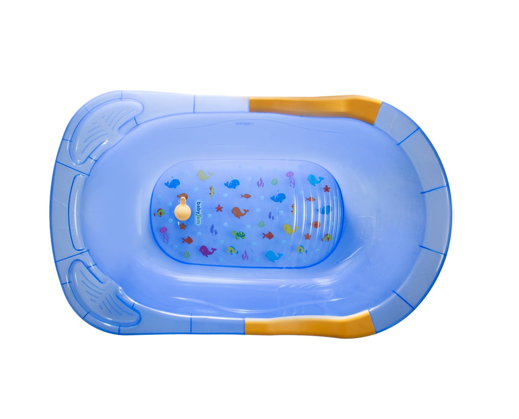 بيبي جيم - حوض استحمام للأطفال مع دعائم - أزرق