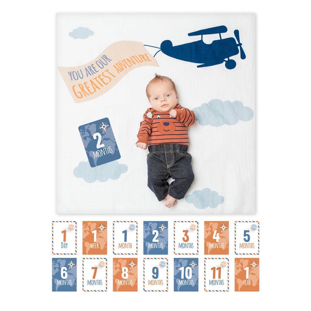 Lulujo - Baby's First Year Blanket&Cards Set
