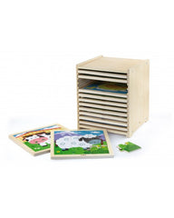 viga 9-Piece-Puzzle  - 12pcs Set w/Storage Shelf