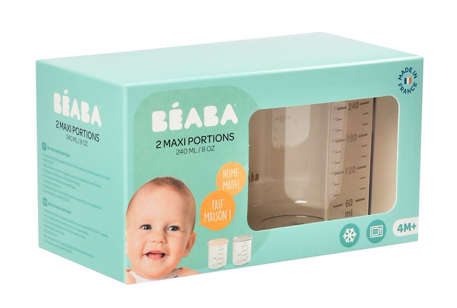 BEABA - PORTION MAXI SET OF 2X240ML - LIGHT NUDE/GREY