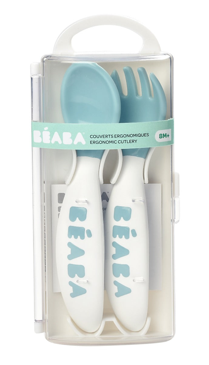 Beaba Training Fork And Spoon 2nd Age - Windy Blue