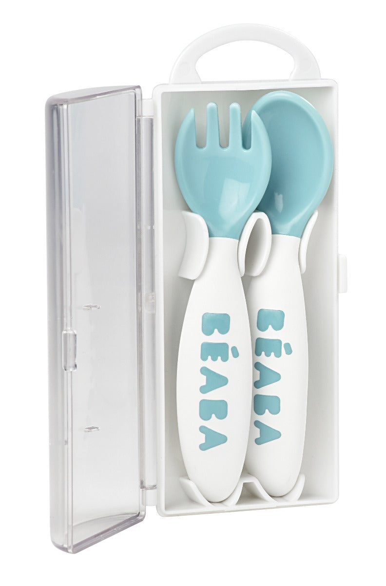 Beaba Training Fork And Spoon 2nd Age - Windy Blue