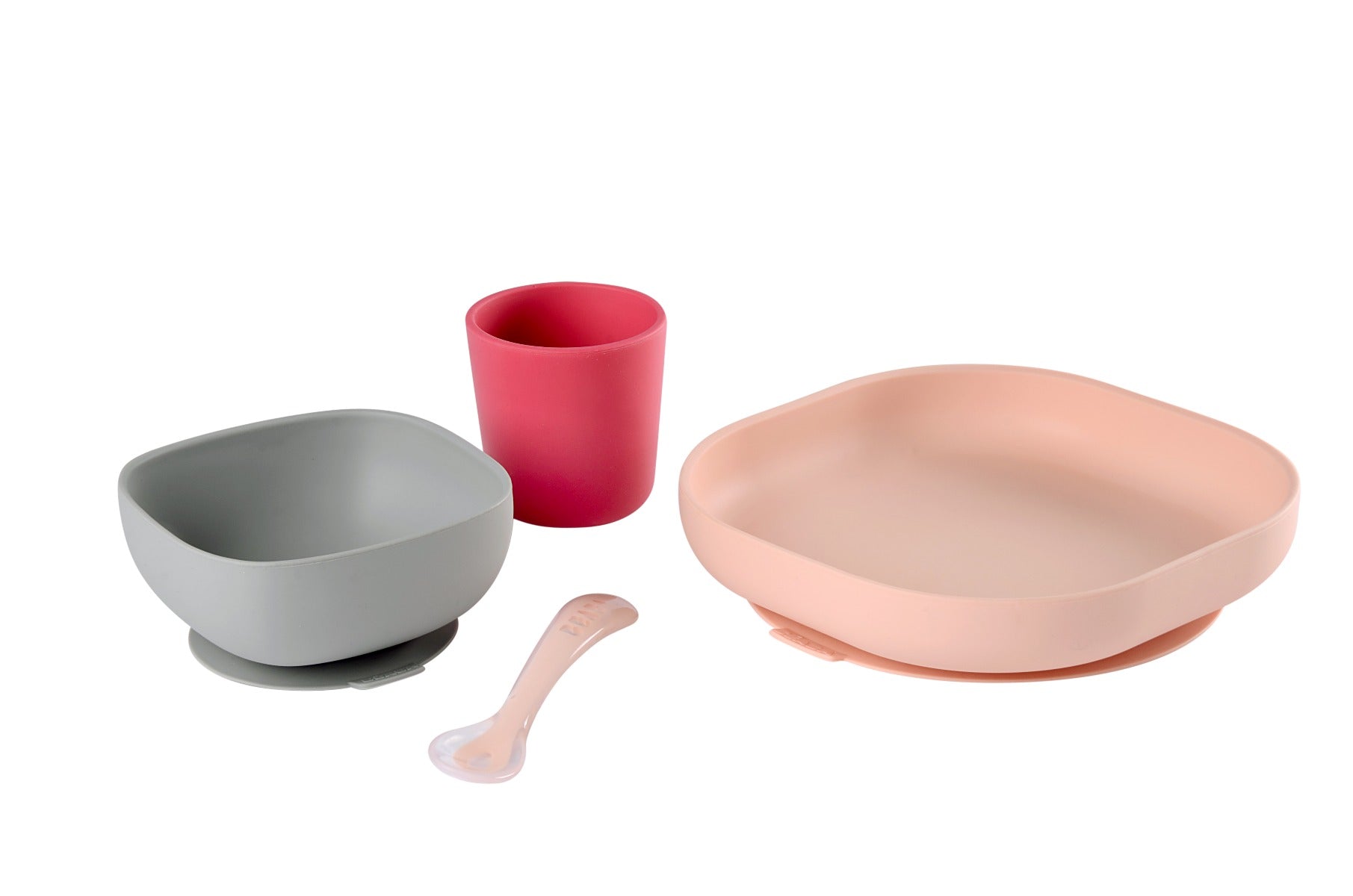 Beaba Silicone Meal Set of 4 - Pink