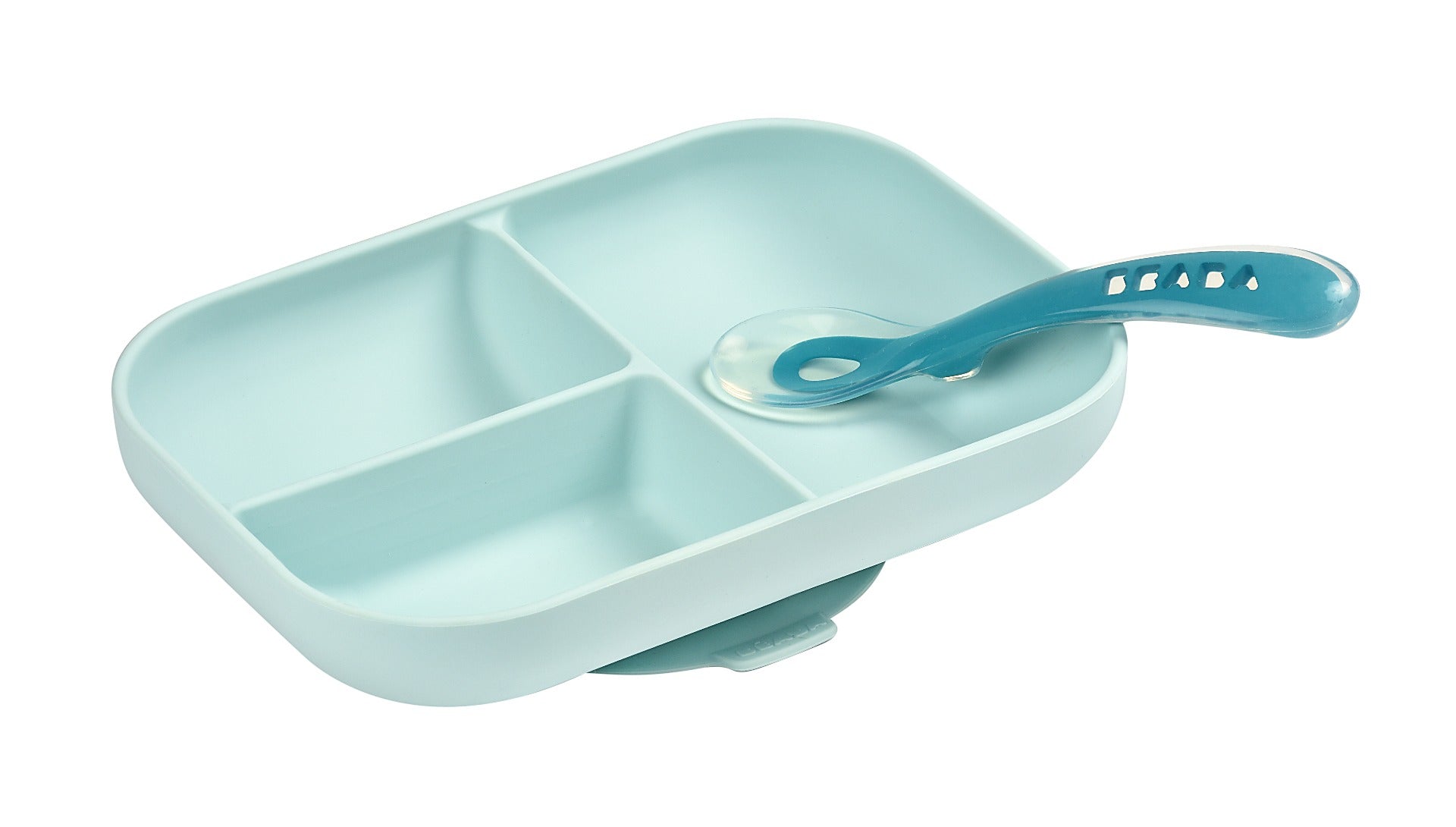 Beaba Silicone Suction Divided Plate - Blue