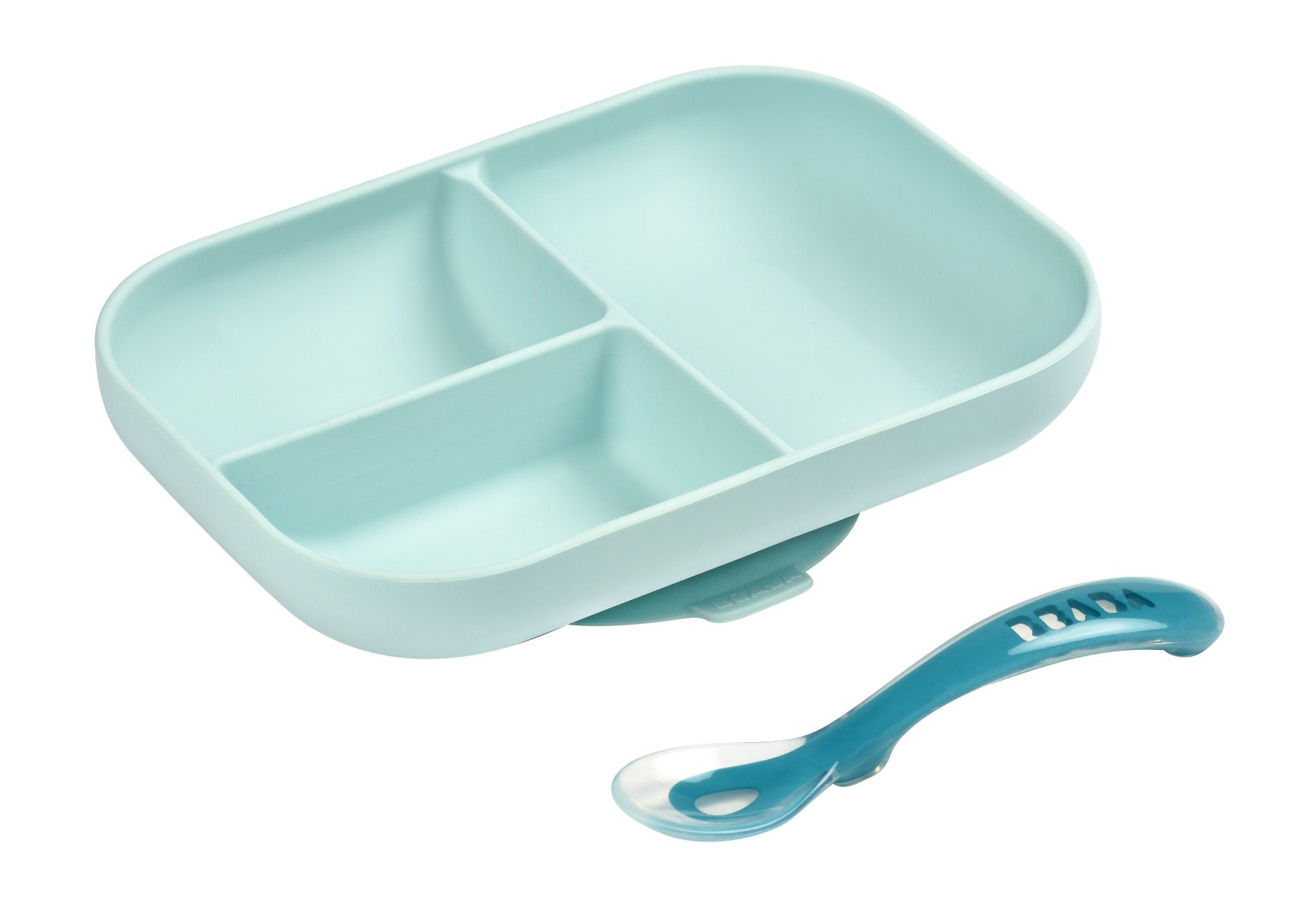 Beaba Silicone Suction Divided Plate - Blue
