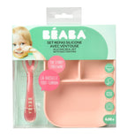 Beaba Silicone Suction Divided Plate - Pink