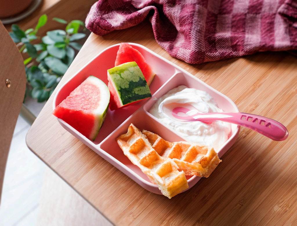 Beaba Silicone Suction Divided Plate - Pink