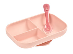 Beaba Silicone Suction Divided Plate - Pink