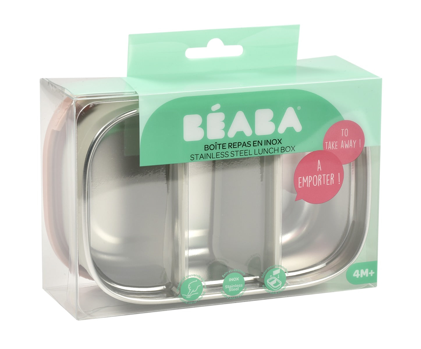 Beaba Stainless Steel Lunch Box Velvet Grey/Dusty Rose