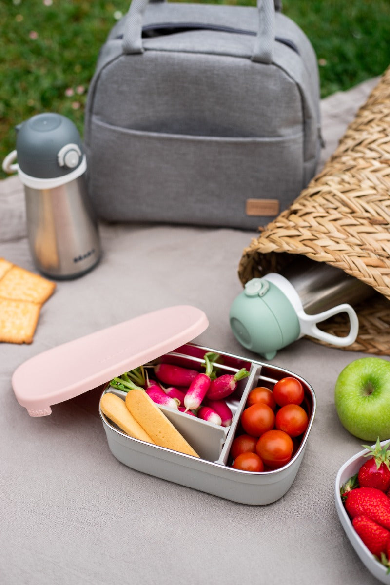 Beaba Stainless Steel Lunch Box Velvet Grey/Dusty Rose
