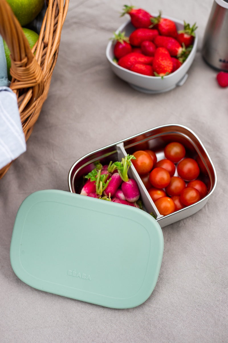 Beaba Stainless Steel Lunch Box Velvet Grey/Sage Green